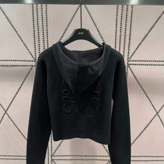 Lw Black Crop Hoodie Preorder