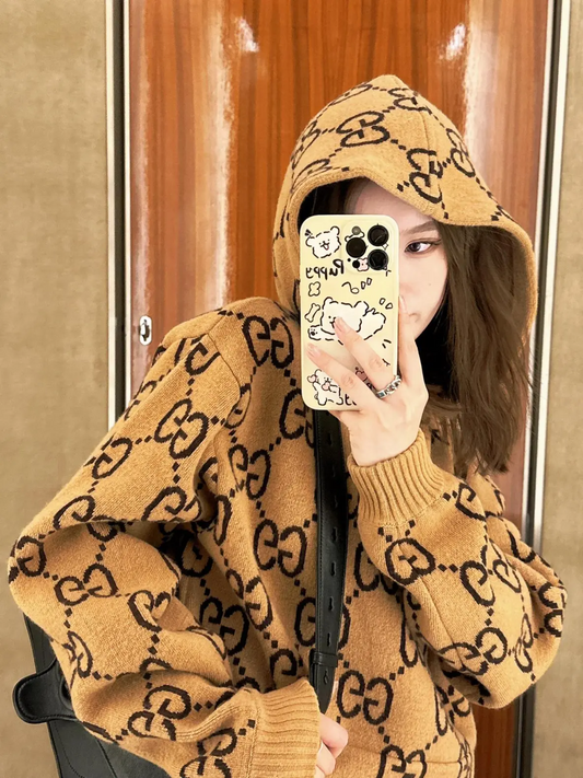 Brown G Pullover with hood one size preorder