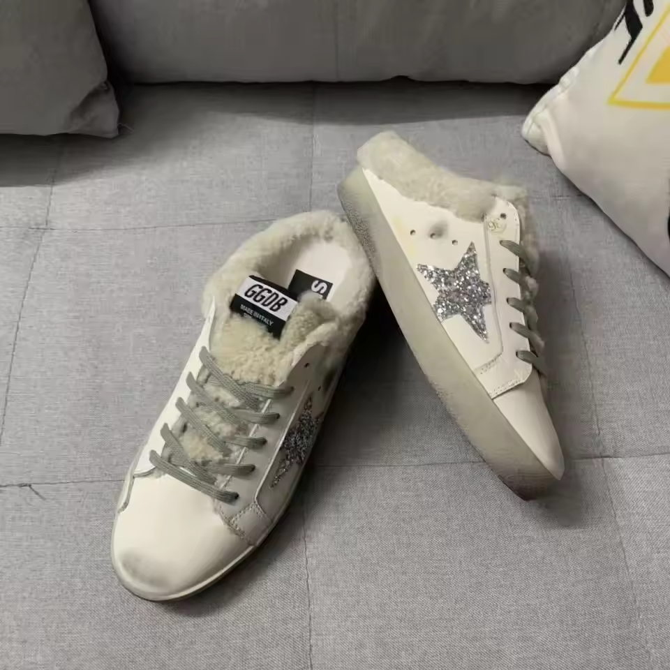 GG Star Sneakers with fur White preorder