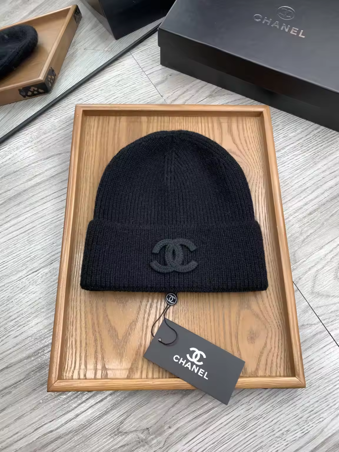 Black on black C beanie preorder
