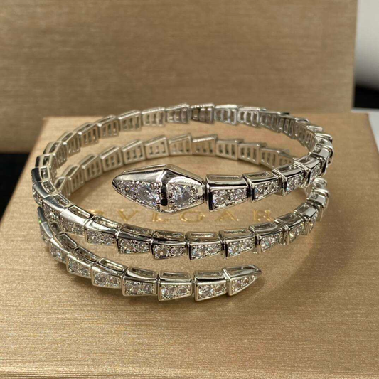 B Silver Bangle Double wrap copper plated