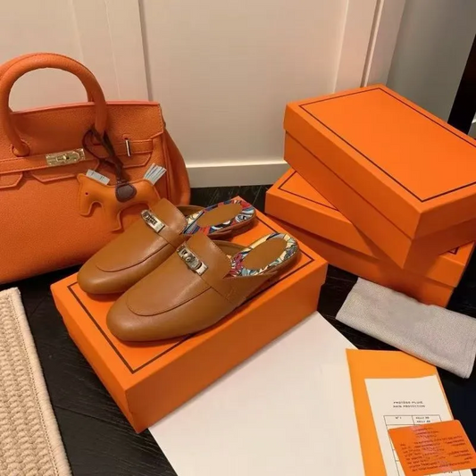 Brown H Mules open back preorder