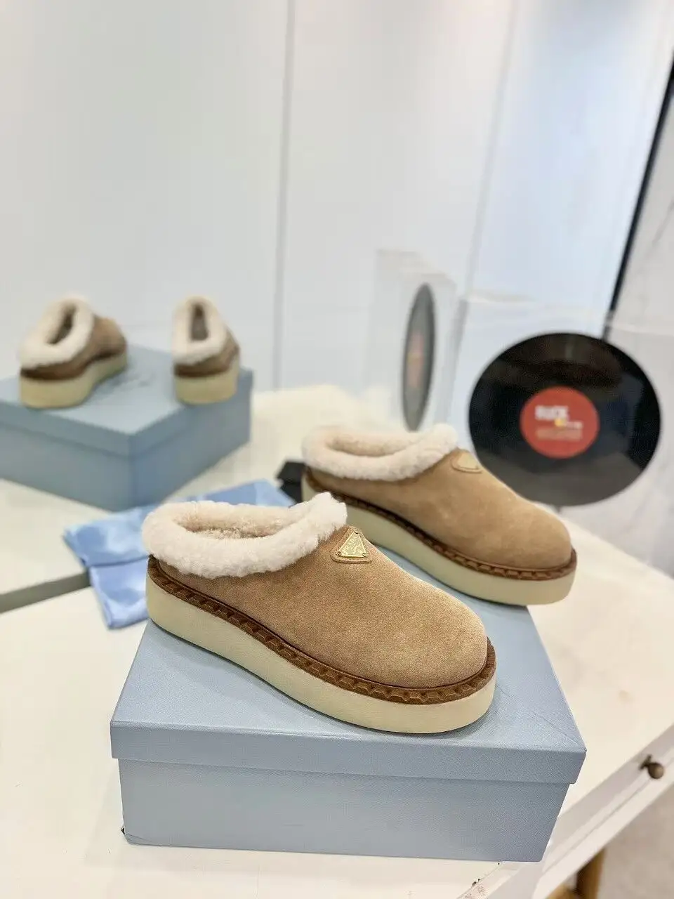 P Brown short slipper boots preorder