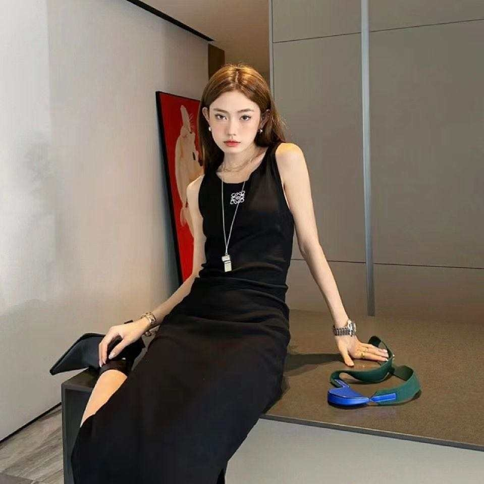 Lw maxi Dress preorder Gray and Black Runs Small