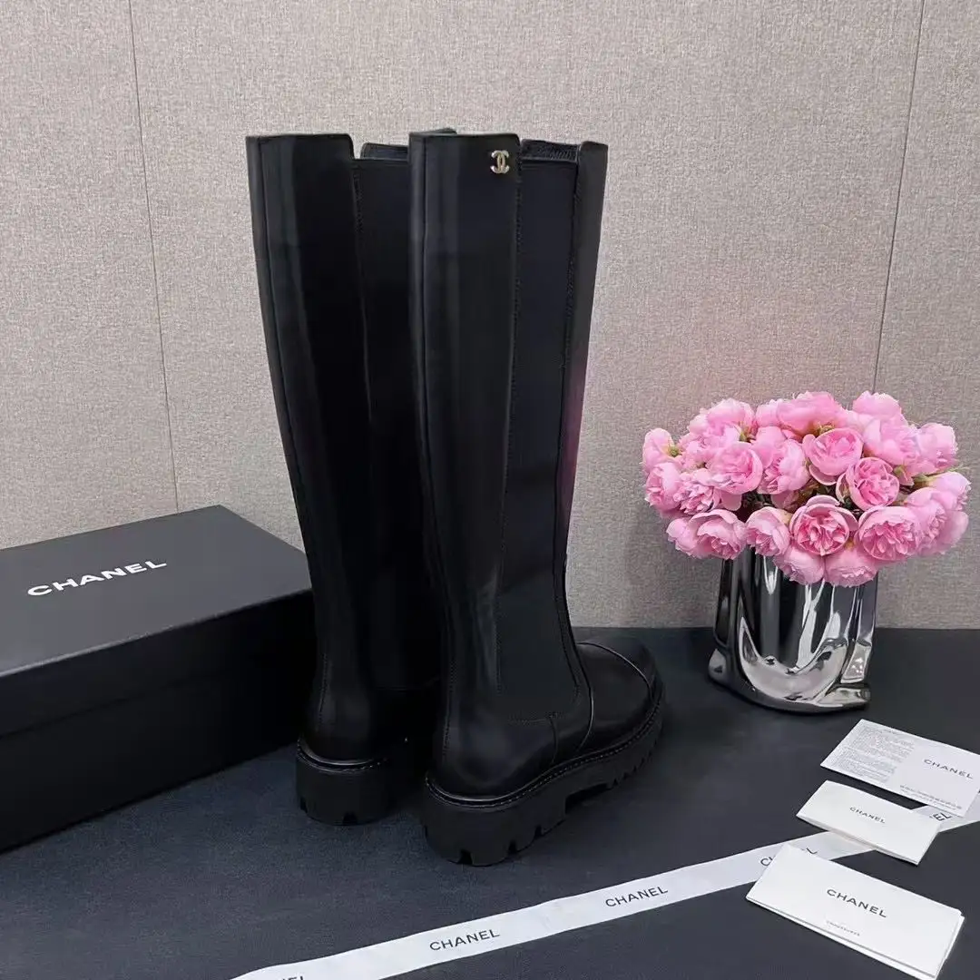 Leather C Black Tall Boots preorder