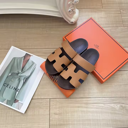 Brown/black H sandals preorder