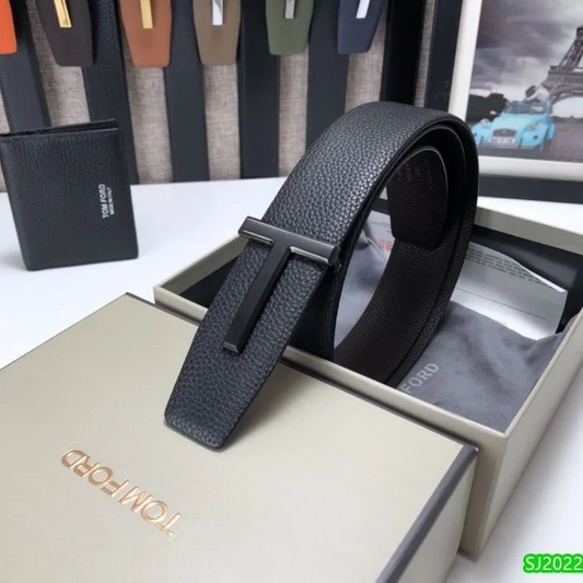 Black T leather men's Belt preorder