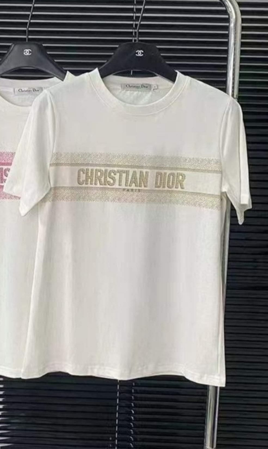 CD Tshirt white/beige preorder