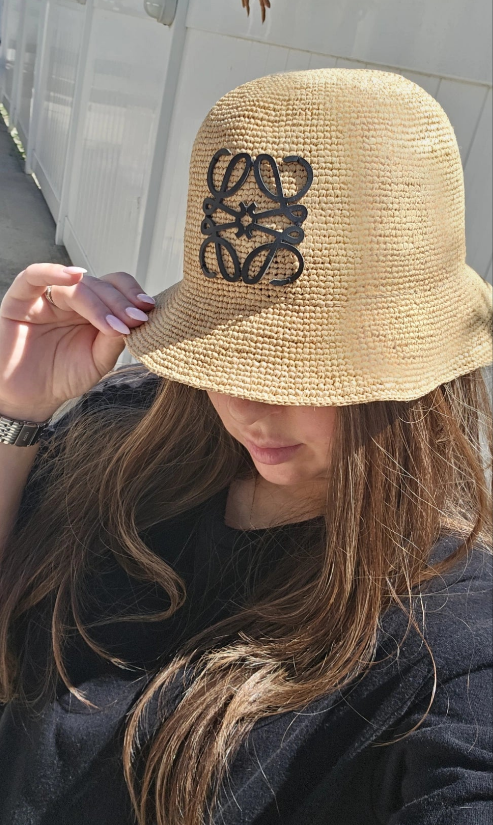 Beach Straw Lw Hat brown and black