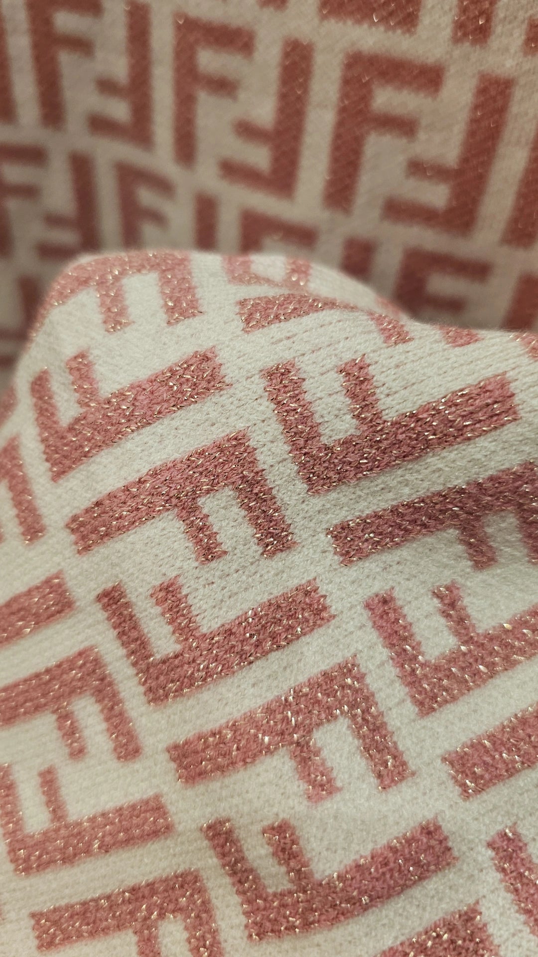 Off white and pink crop sweater one size shimmery