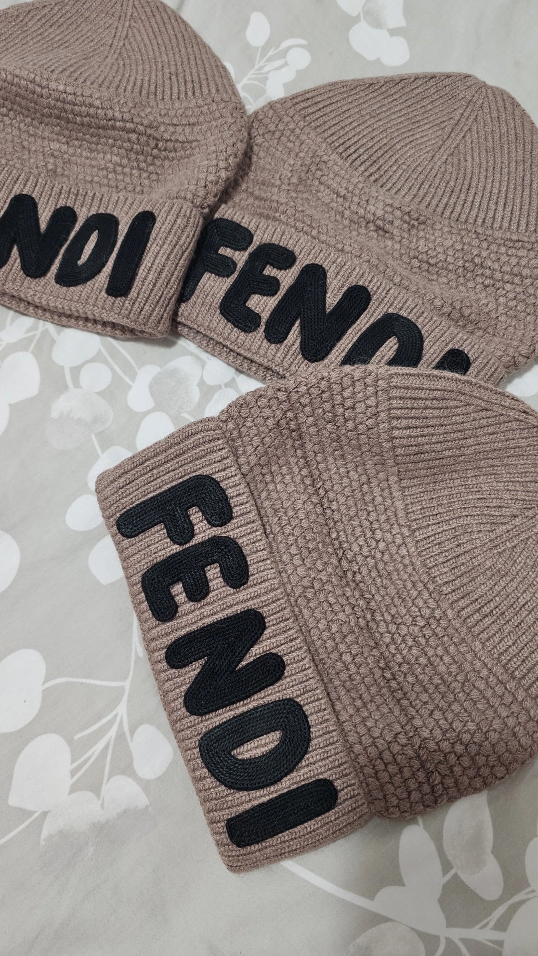 Brown F Beanie Hat preorder