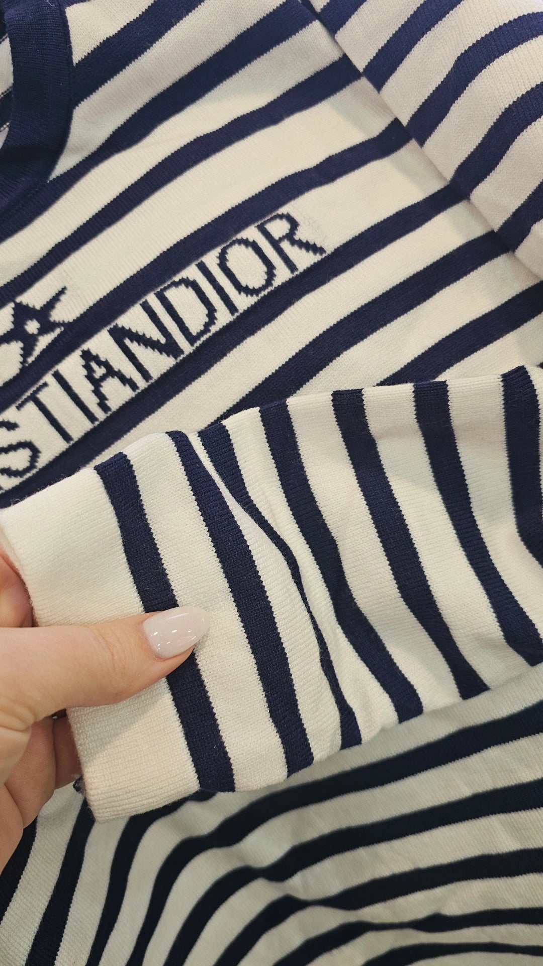 D Striped Navy/White Sweater women's