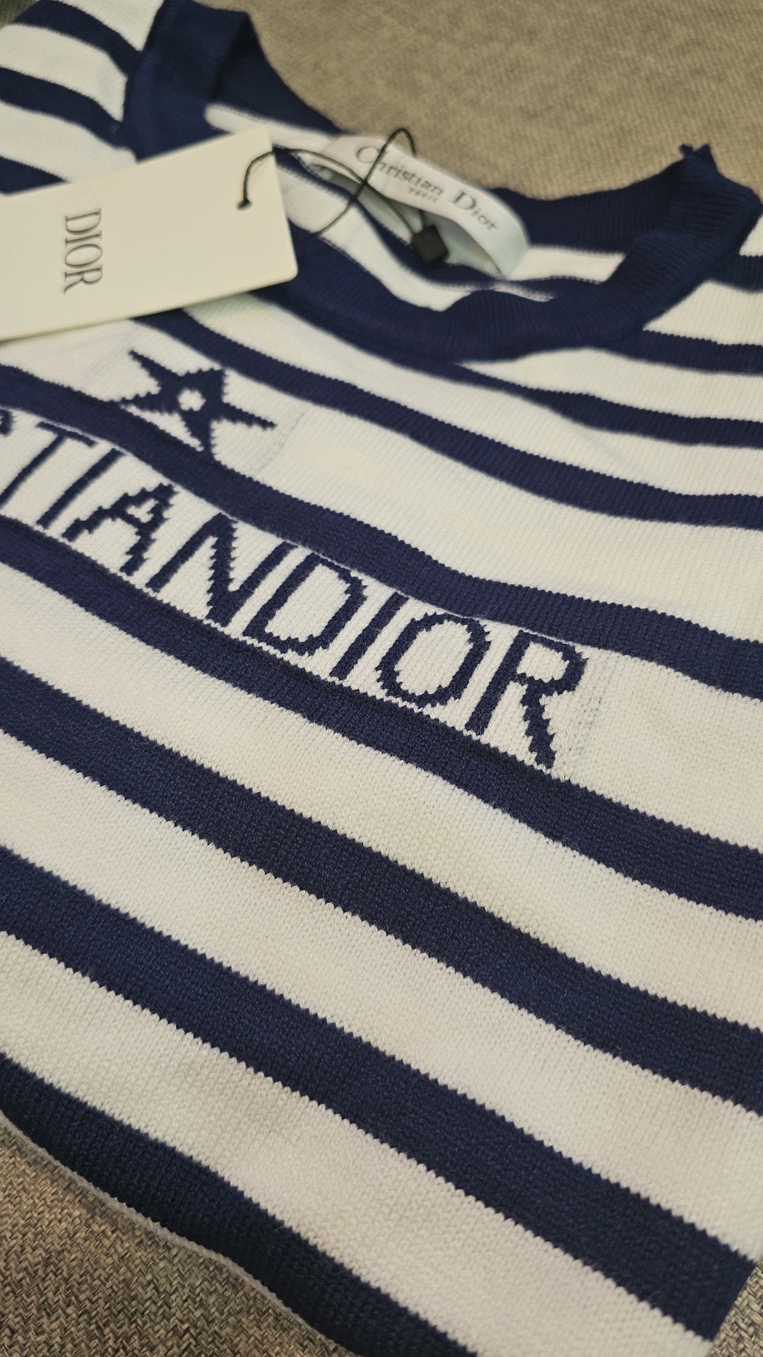D Striped Navy/White Sweater women's