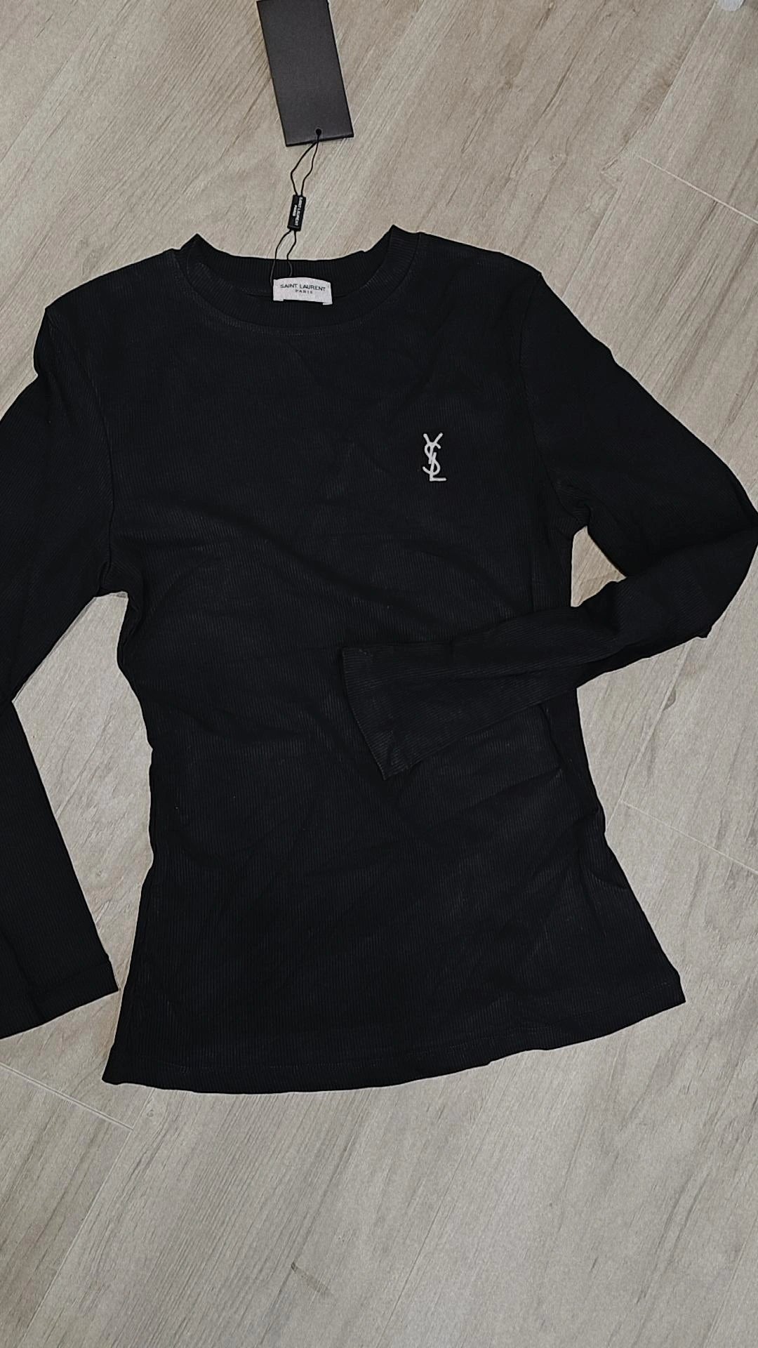 Ys Cotton Ribbed Tshirt Black and White