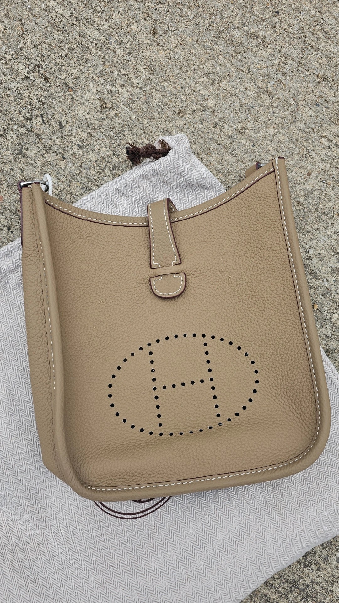Taupe small H Bag leather in stock