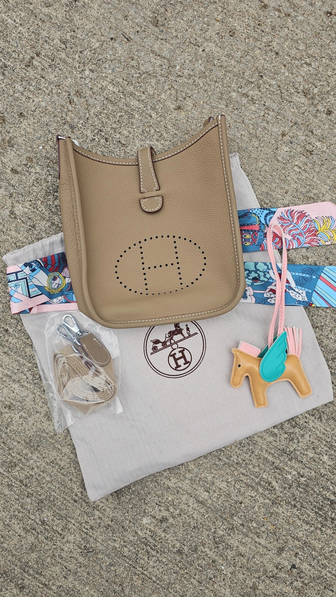 Taupe small H Bag leather in stock
