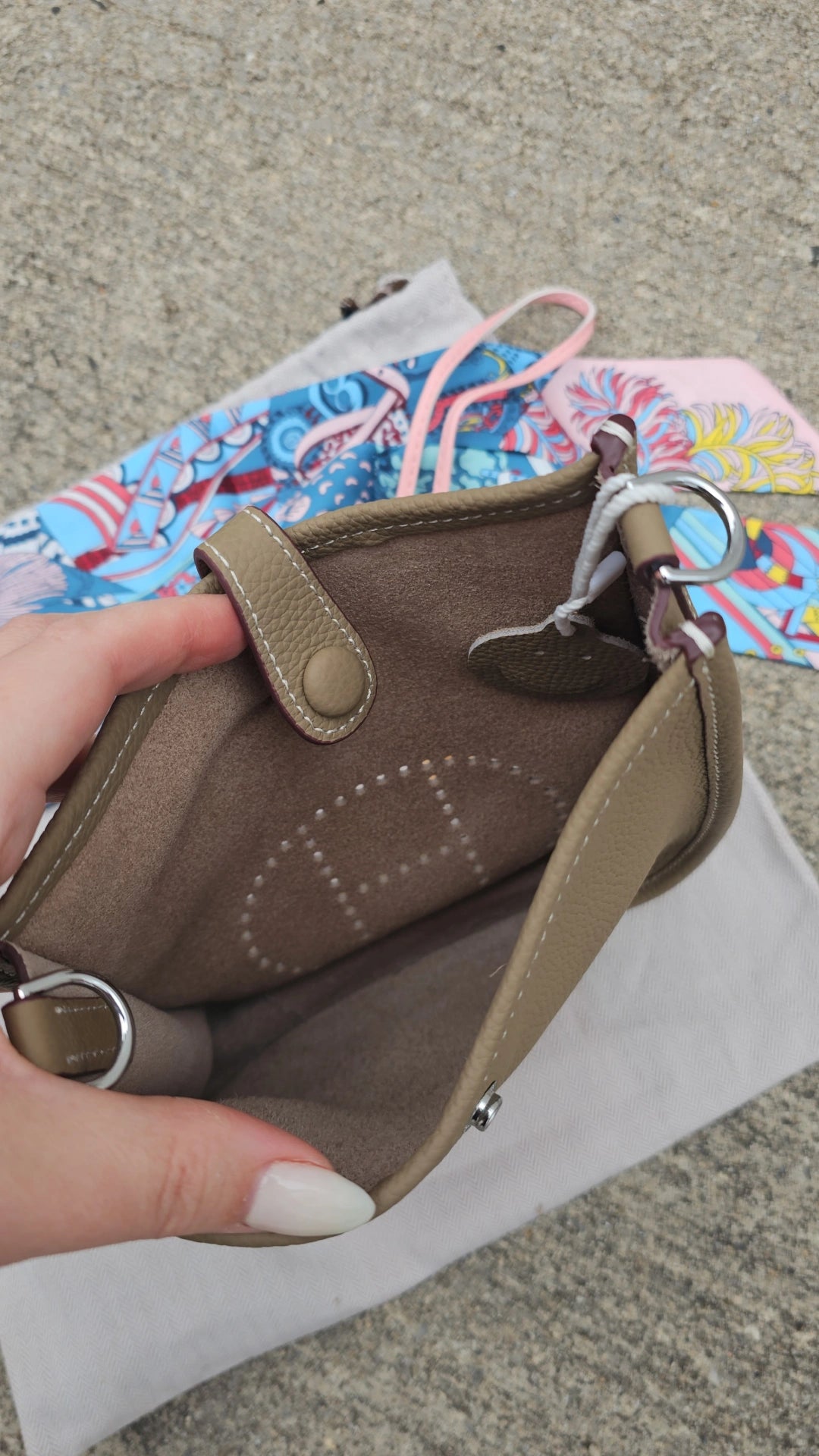 Taupe small H Bag leather in stock