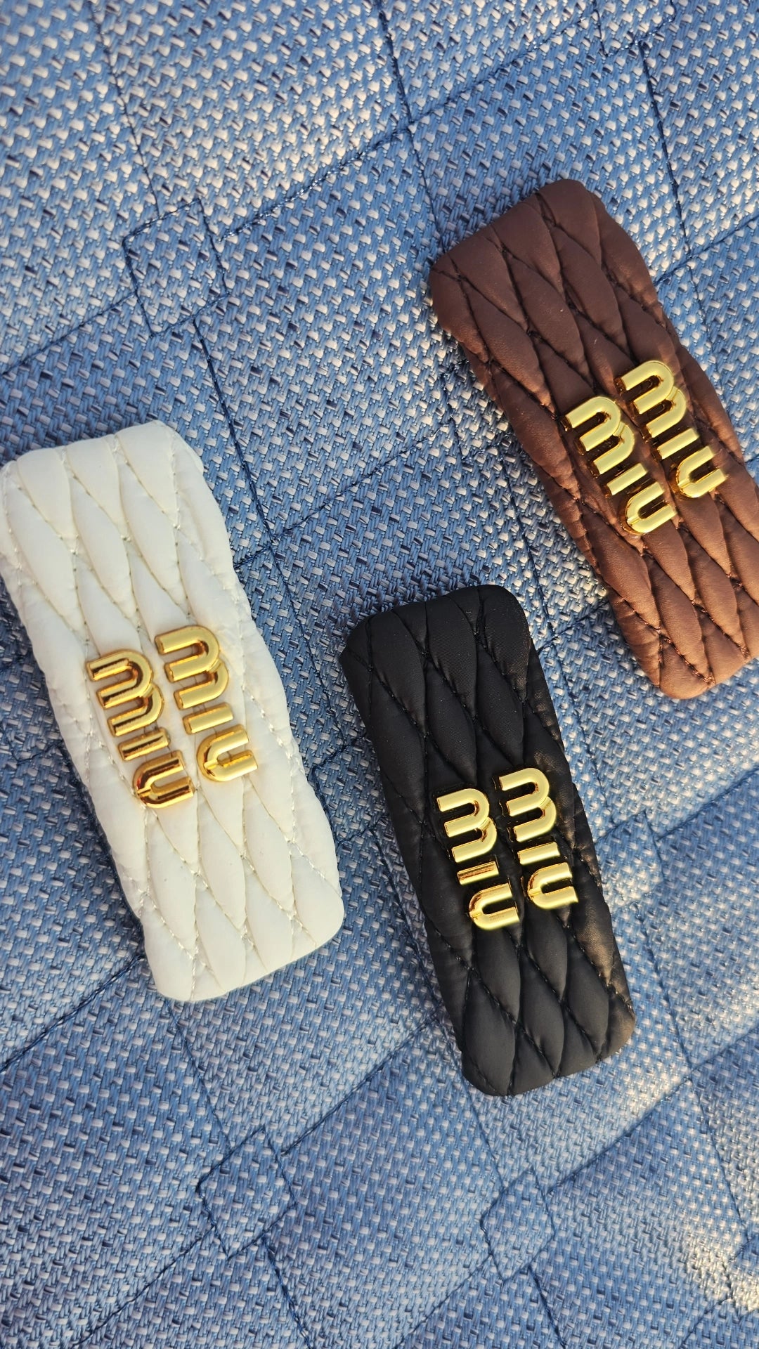 MM oversized Hair clips black, brown, cream