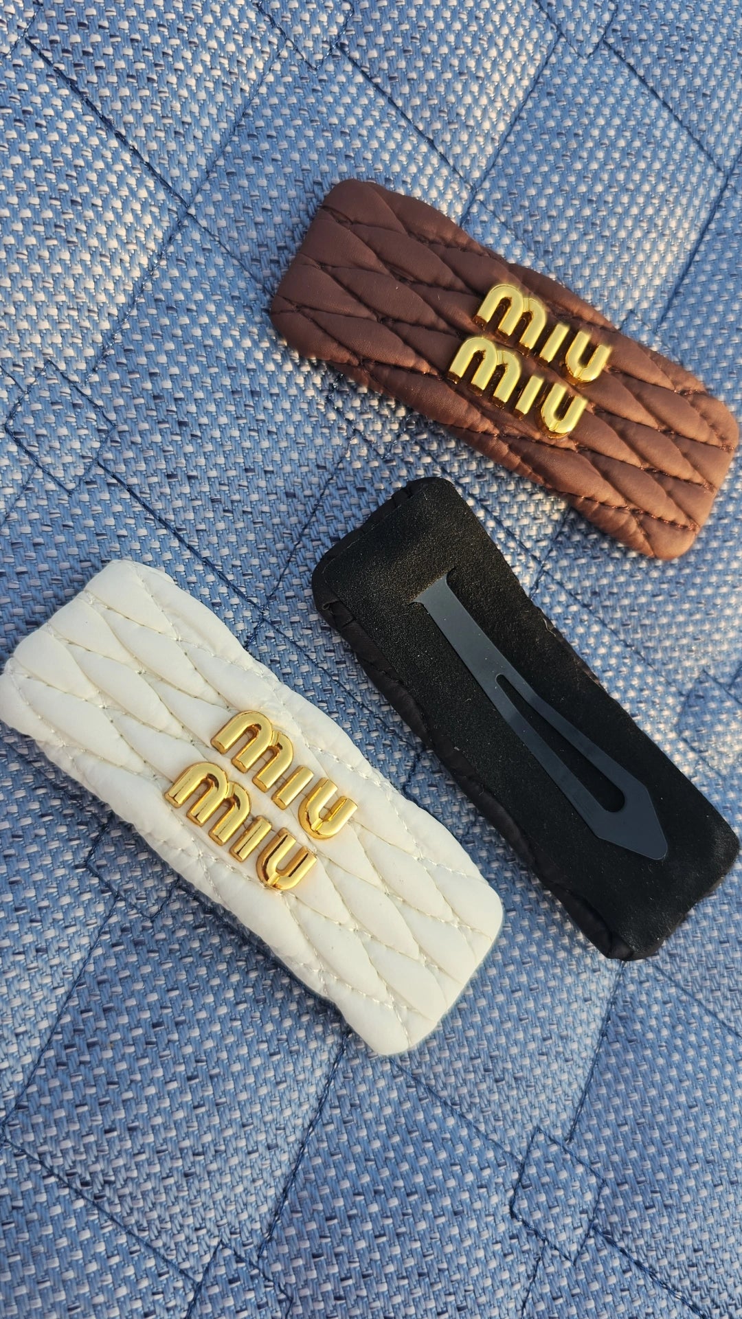 MM oversized Hair clips black, brown, cream