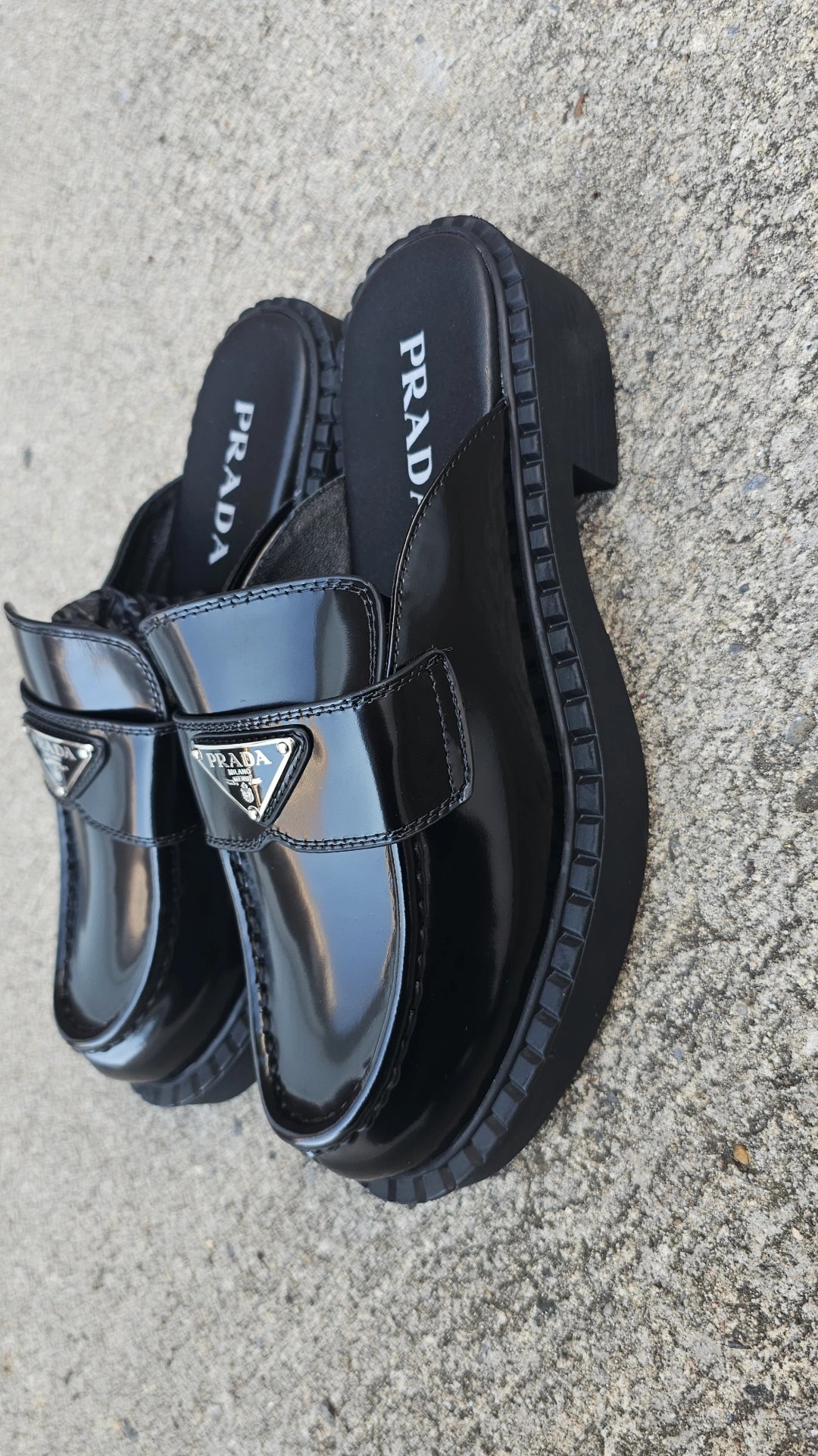 Black P Leather Mules preorder