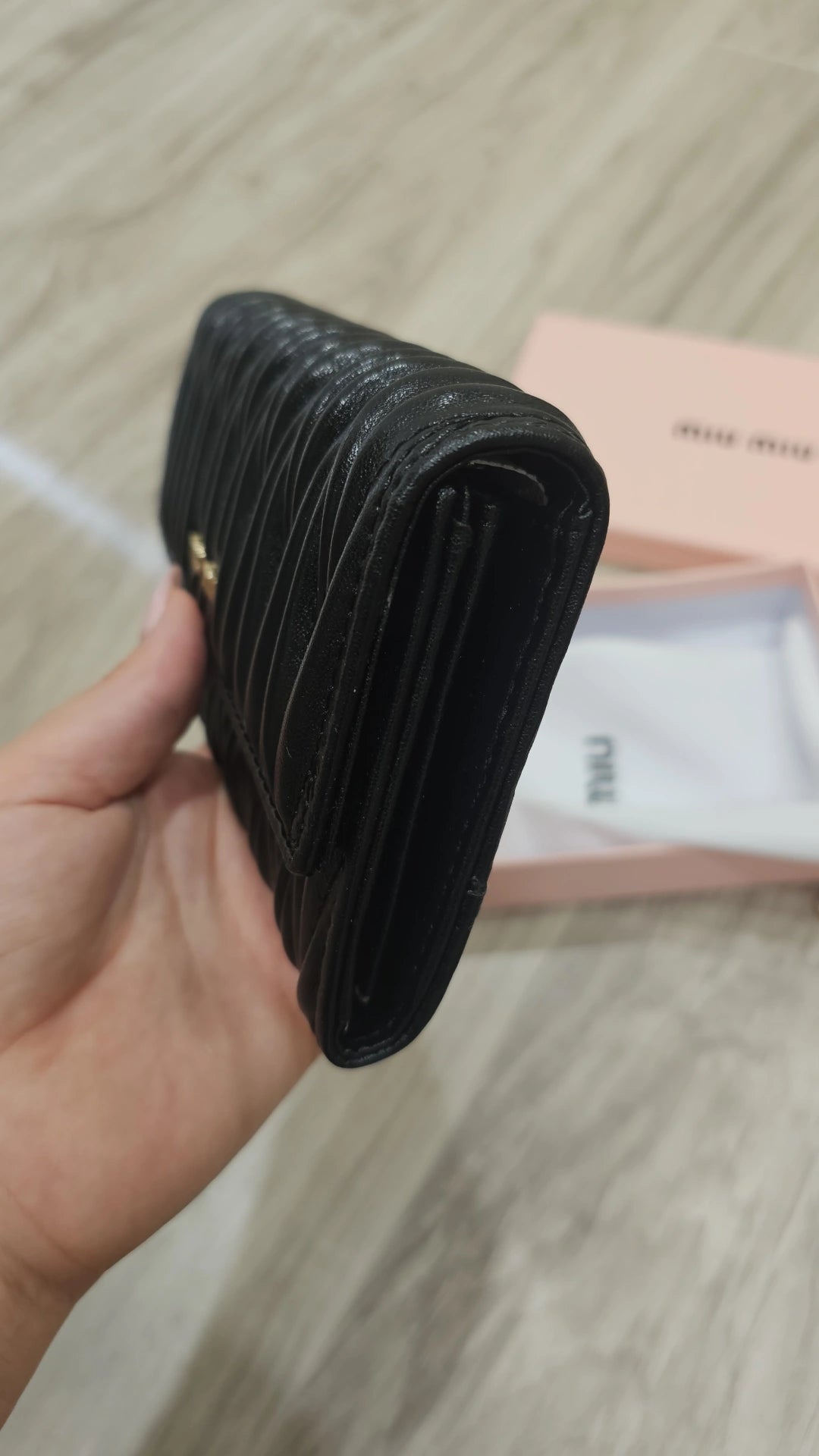 MM Black Wallet Bag with chain