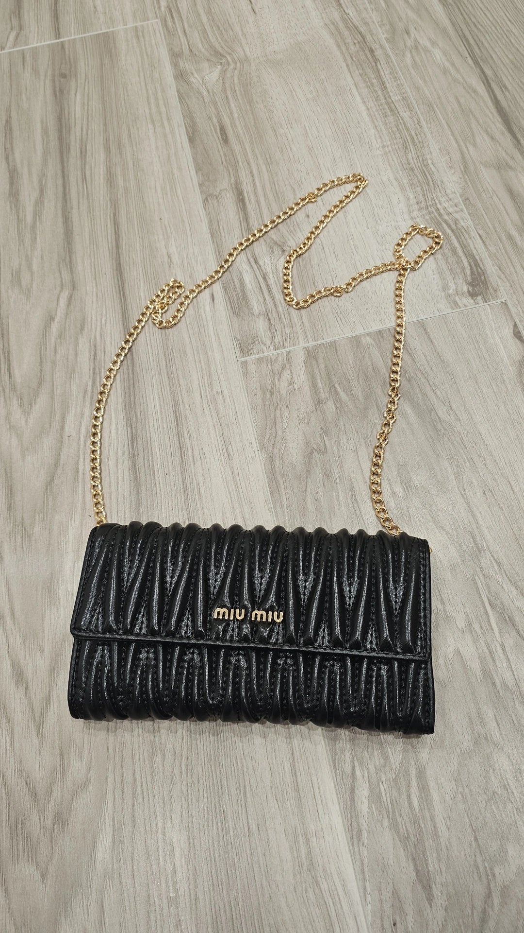 MM Black Wallet Bag with chain