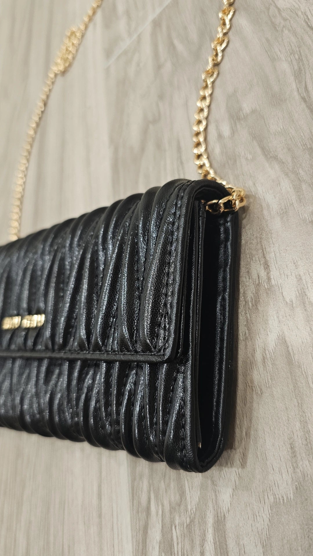 MM Black Wallet Bag with chain