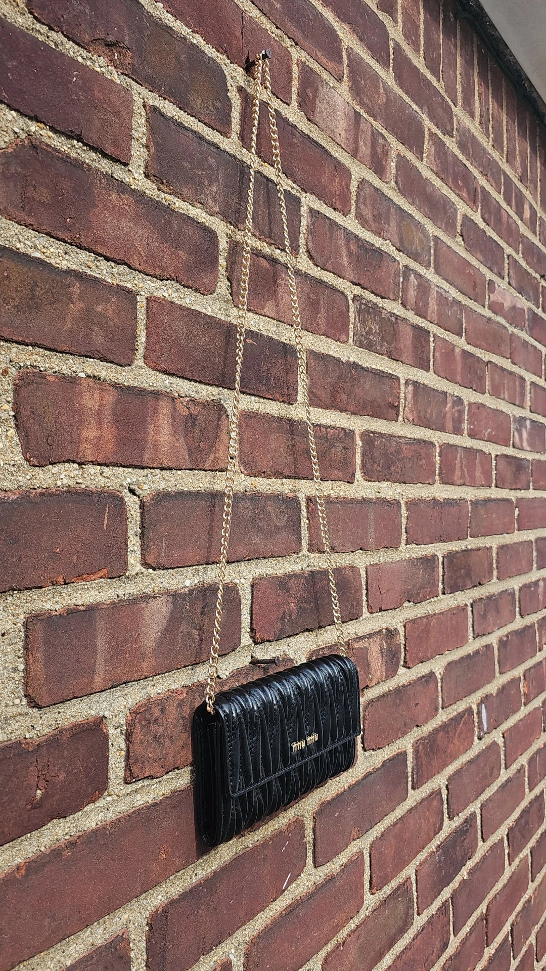 MM Black Wallet Bag with chain
