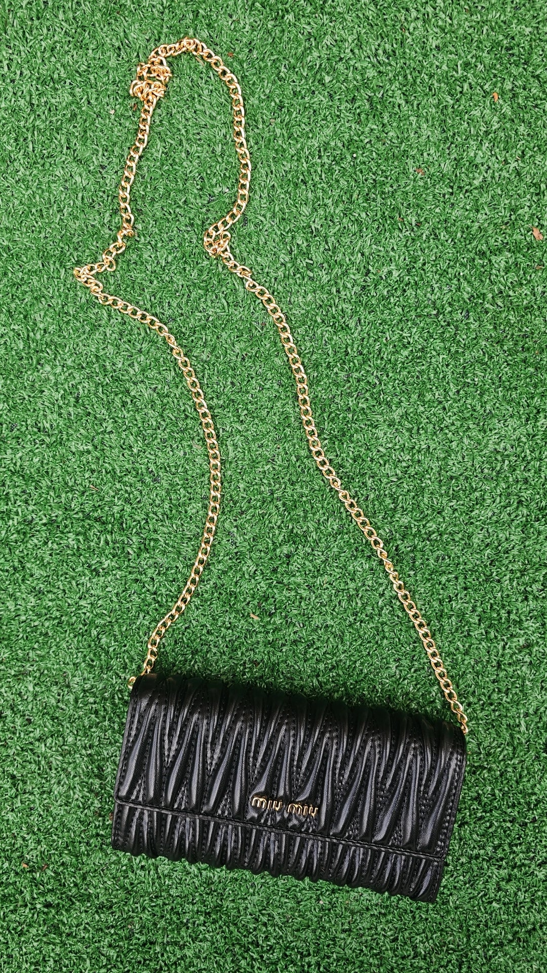 MM Black Wallet Bag with chain