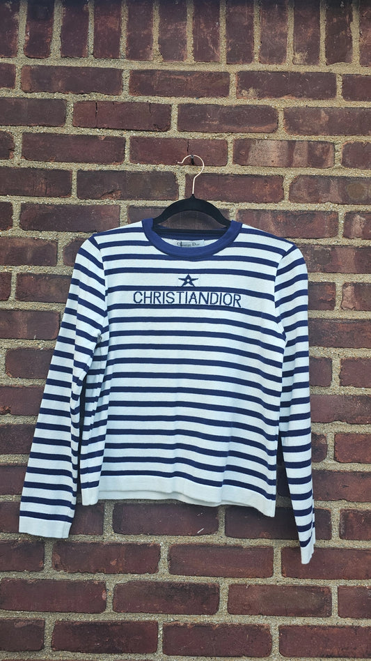 D Striped Navy/White Sweater women's
