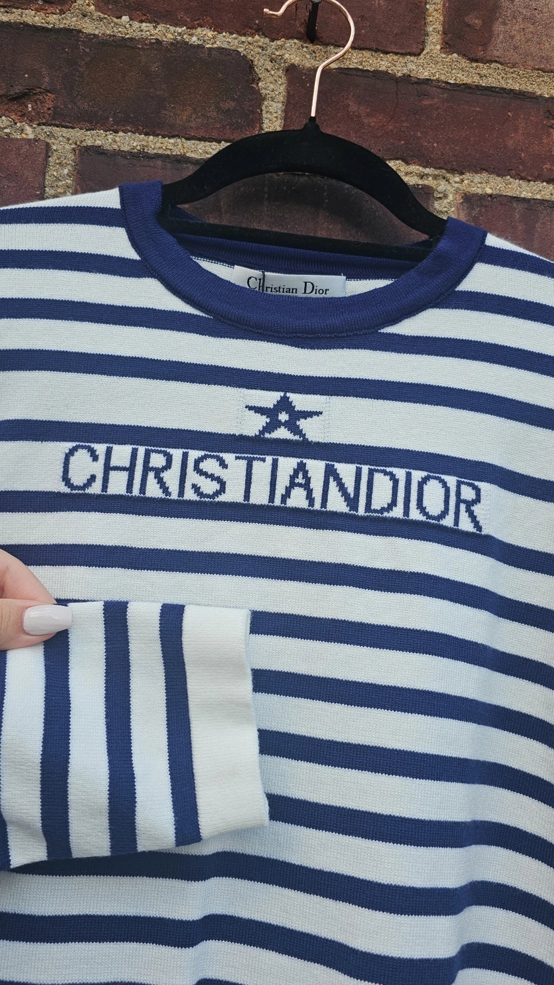 D Striped Navy/White Sweater women's