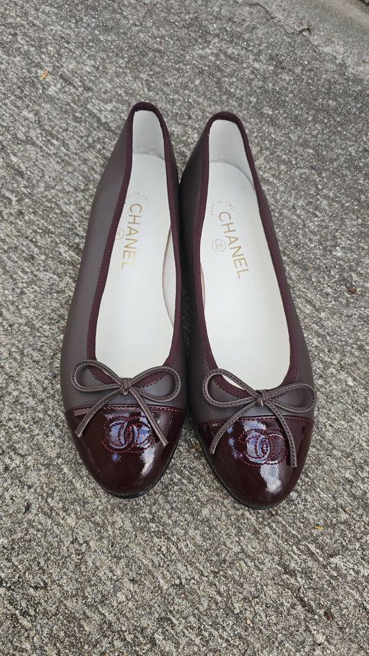 Dark Bordeaux leather Ballet Flats preorder