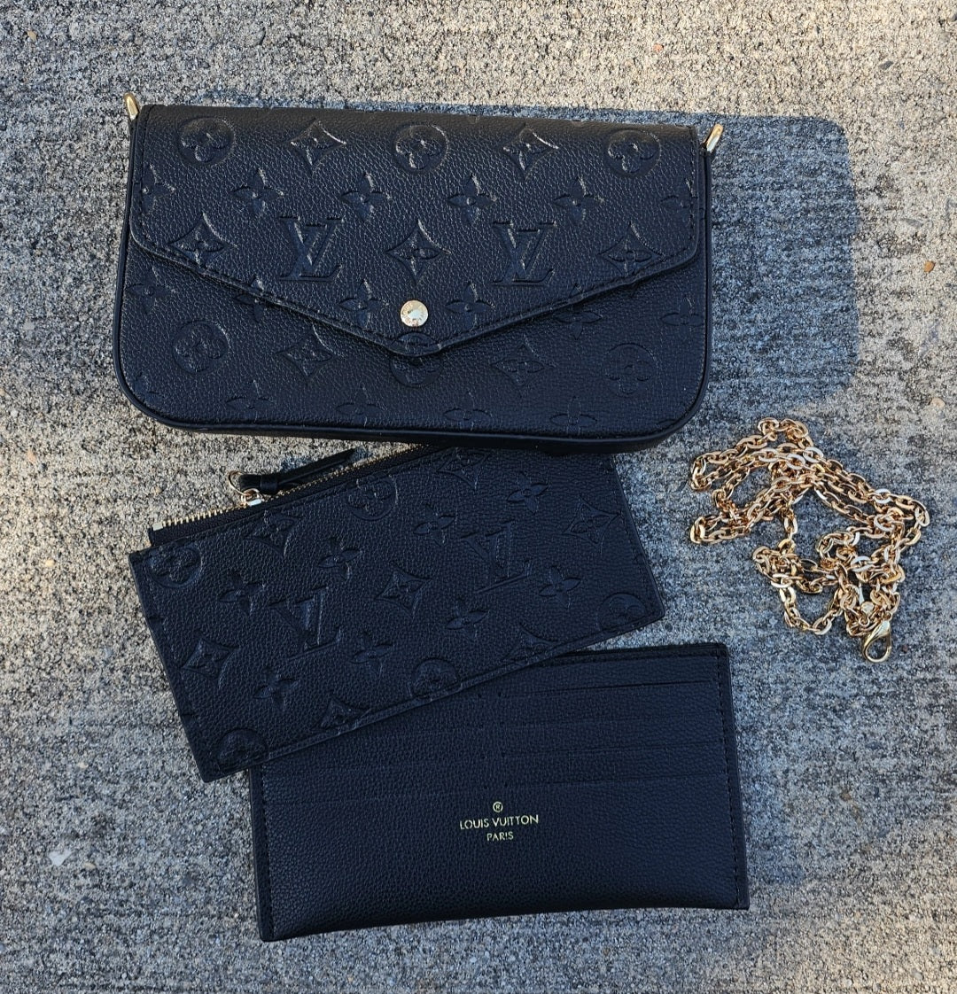 Black Rectangle L Bag with insert preorder