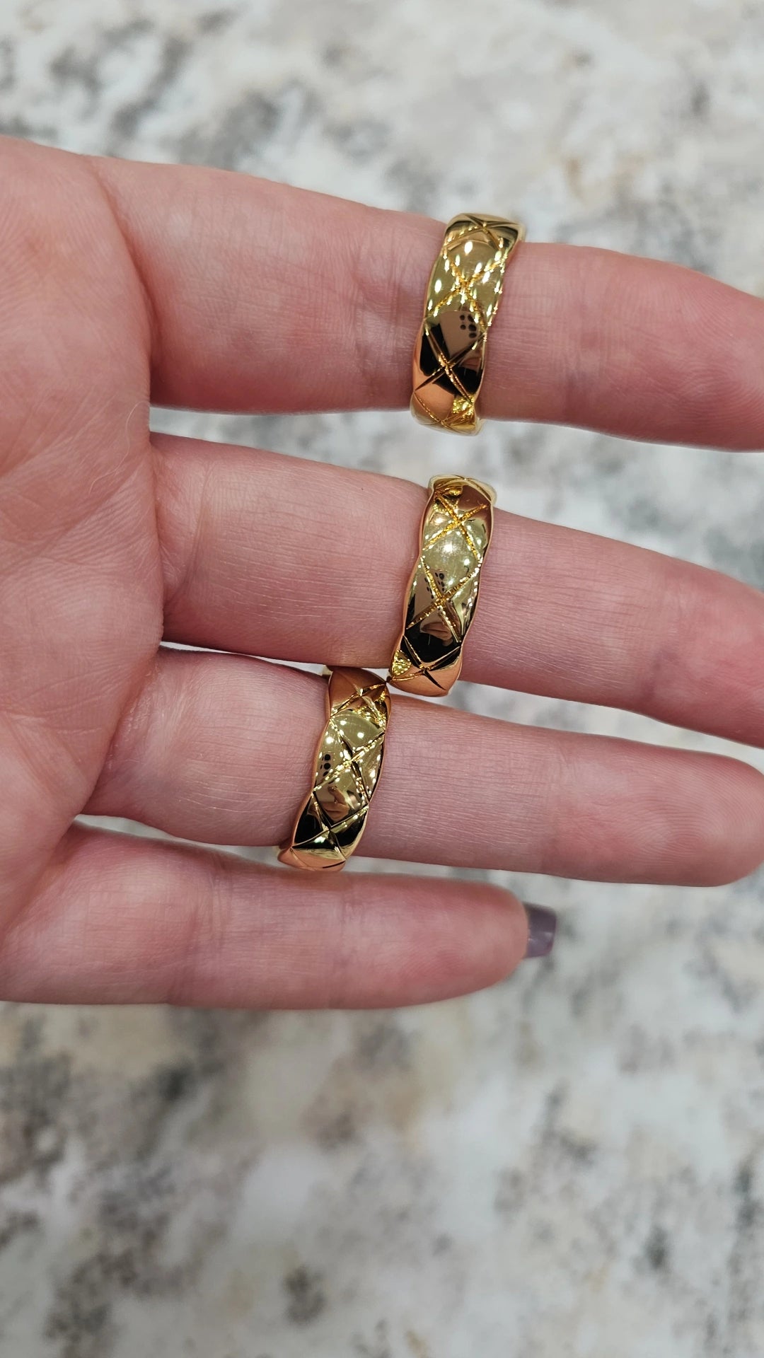 C crush gold plated ring gold