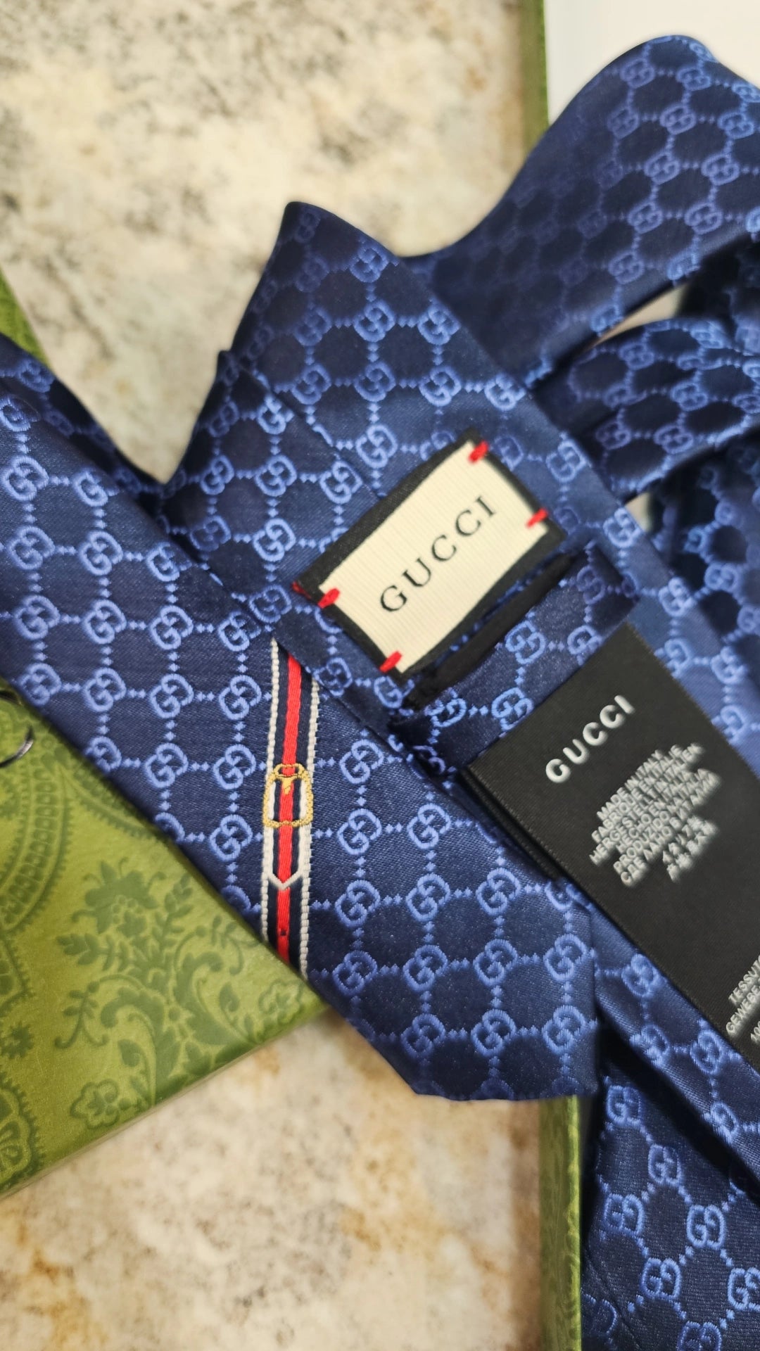 G blue silk ties