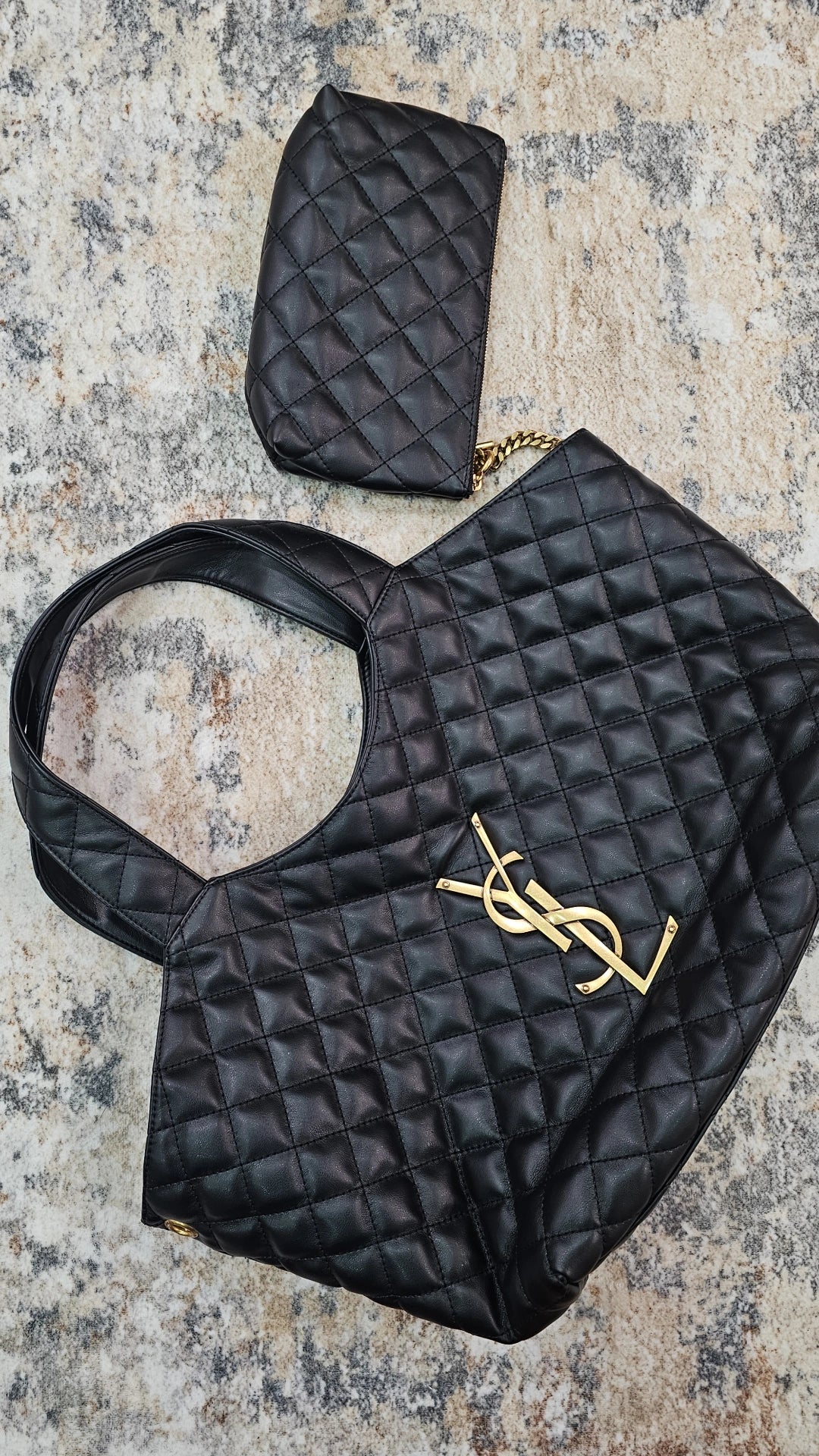 Y Black leather tote bag 46x28cm preorder