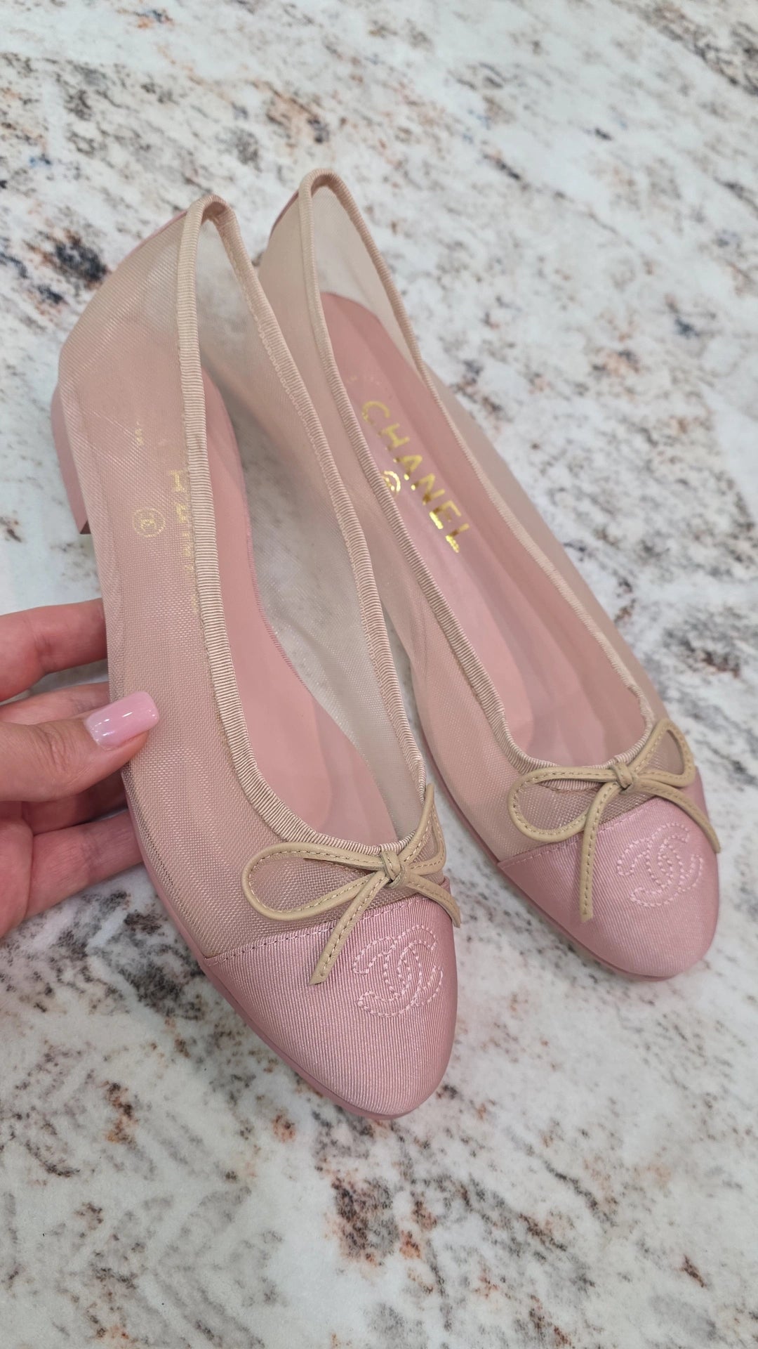 Light pink mesh C Flats preorder