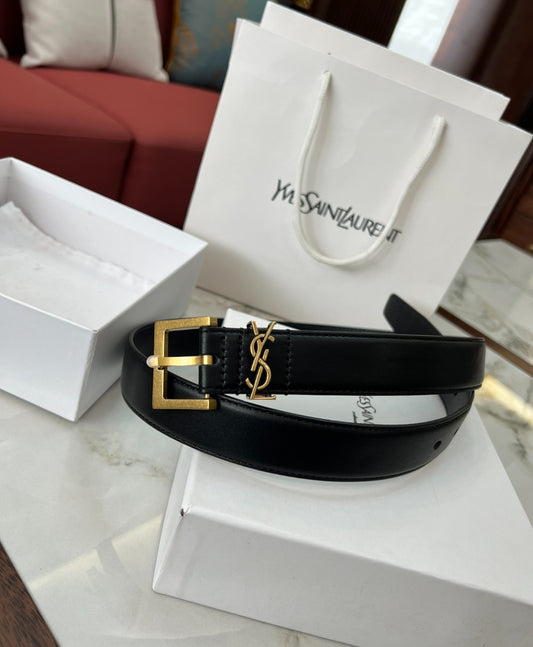 Y Belt 38 black with gold