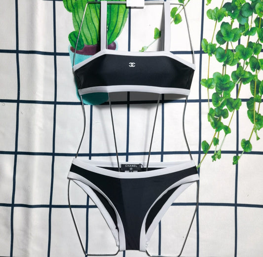 C Black and White 2 pc Bathing suit preorder