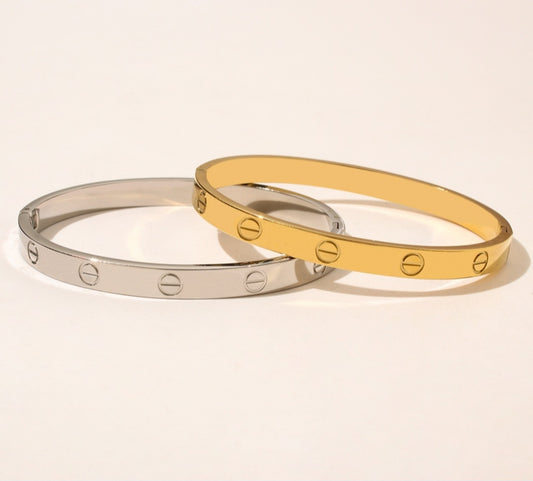 Luv Bangle Silver & Gold Bangle
