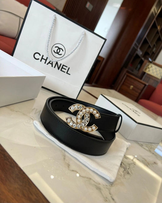 C Black belt pearl/stone buckle preorder