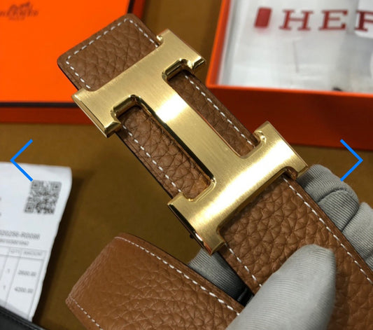 H Brown leather belt preorder