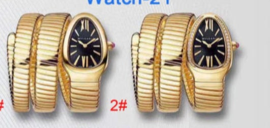 Gold with black face Double Wrap Around Watch