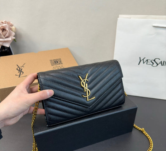 Y Black & gold envelope bag preorder 22x13cm