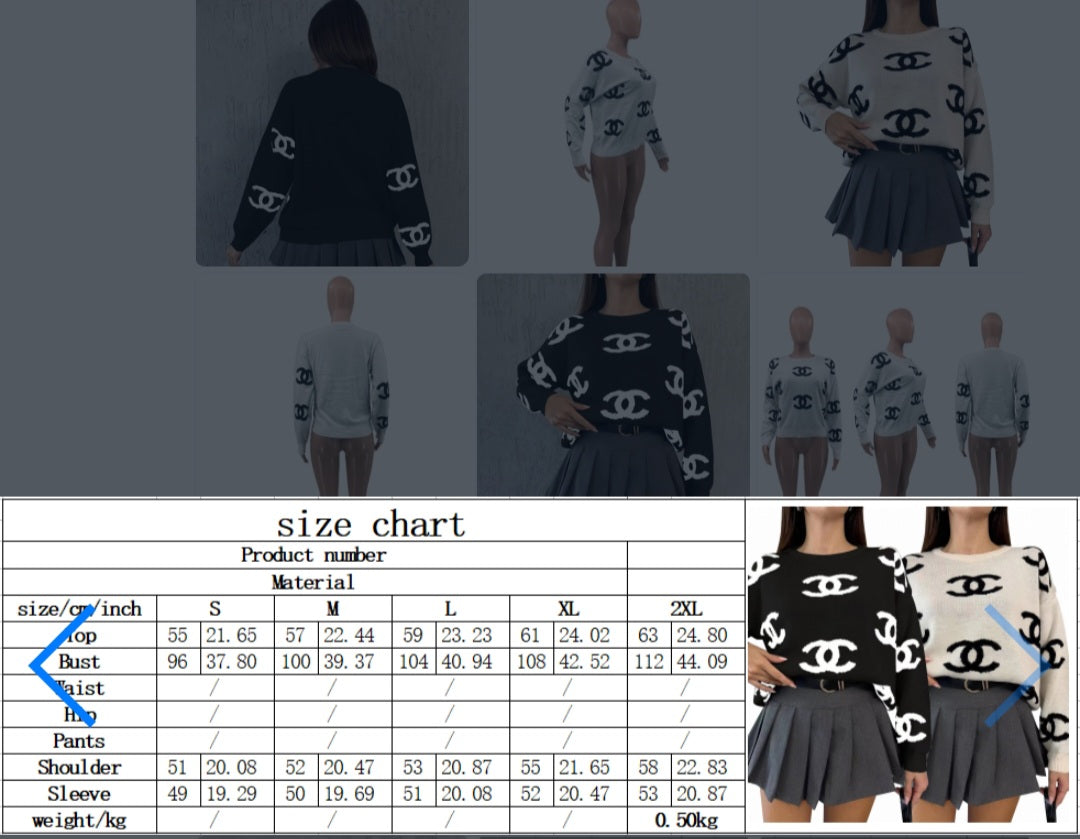 Black/White Sweater preorder