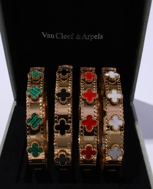 VC Gold Bangles with flowers green, red, white, black preorder