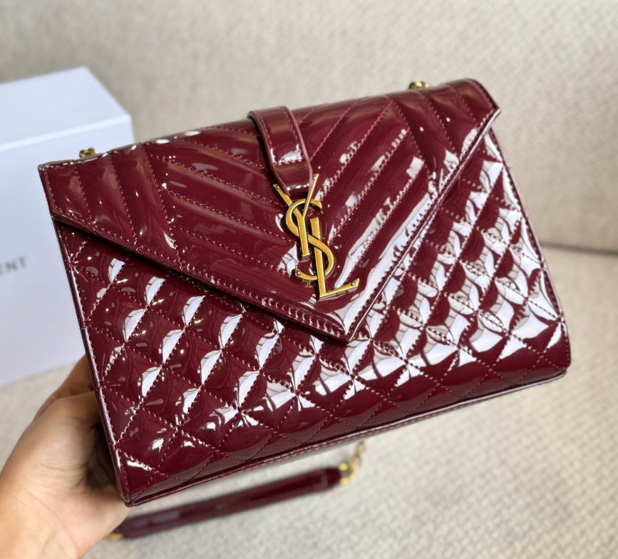 Black and Burgundy Shiny Y Bag preorder