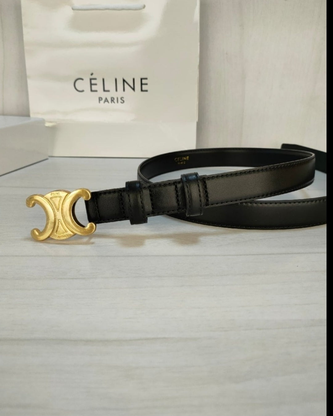 Cel Leather Black women's belt