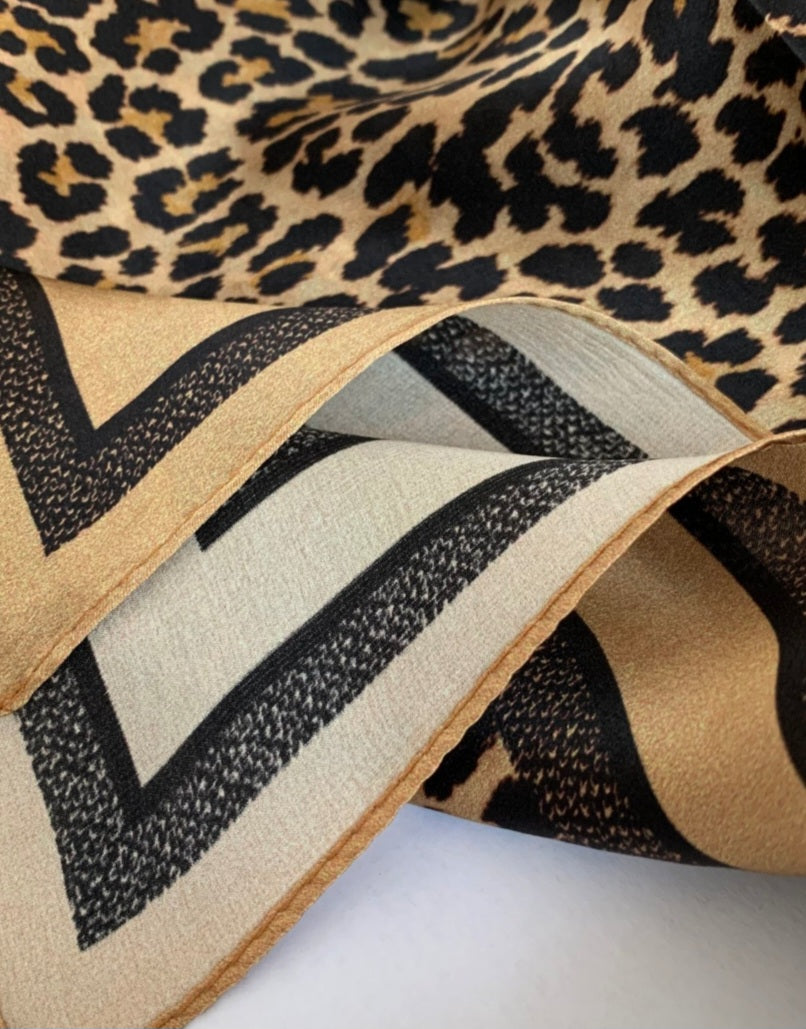CD leopard print square headscarf preorder