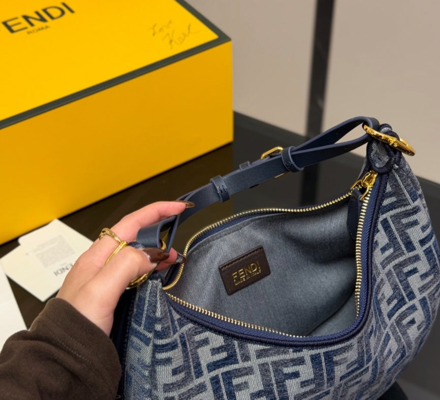 F denim crossbody/shoulder bag in stock